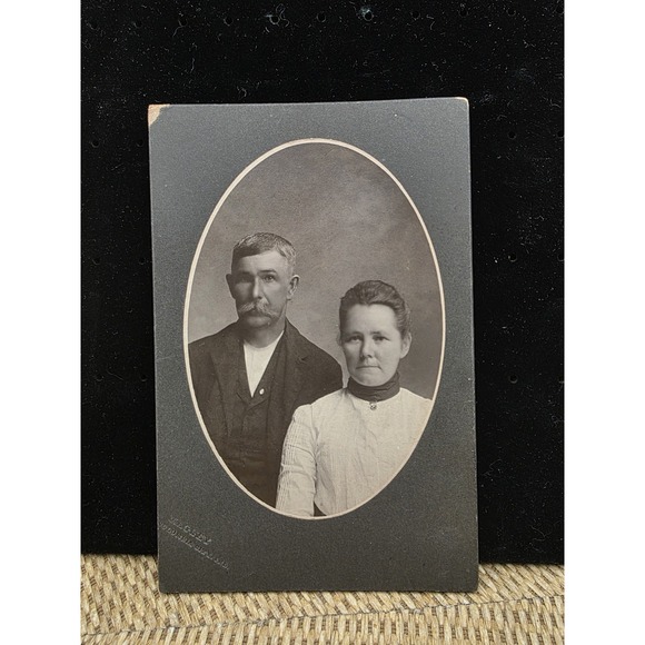 Other - Antique Cabinet‎ Card Photo Couple c1890s Mackley Studio Columbia City Indiana